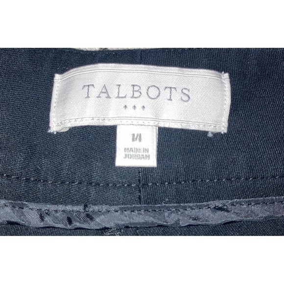 Talbots Pants 14 Classicore Casual Preppy Black Straight Leg Career Stretch - Picture 4 of 5